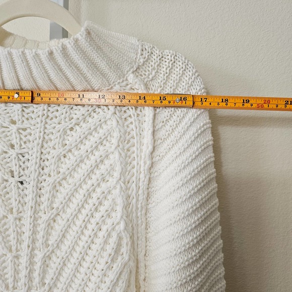 FREE PEOPLE NWT Women's Oversized Sweetheart Ivory Knit Mock Sweater Sz M - Picture 13 of 15